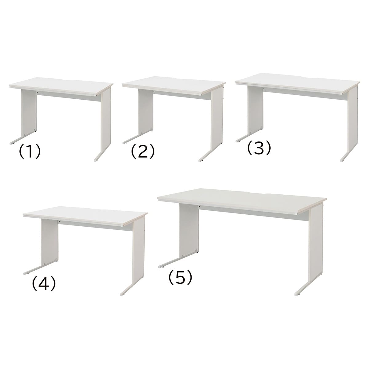 木製ワークデスク ホワイト 幅100×奥行60cm