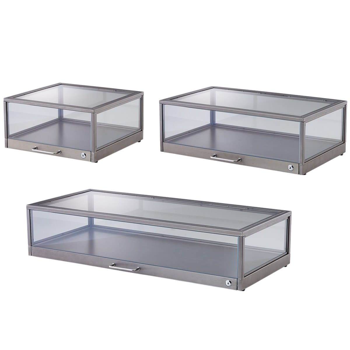 卓上ショーケース スチールクリア(全透明)〔ストエキオリジナル〕 幅40cm