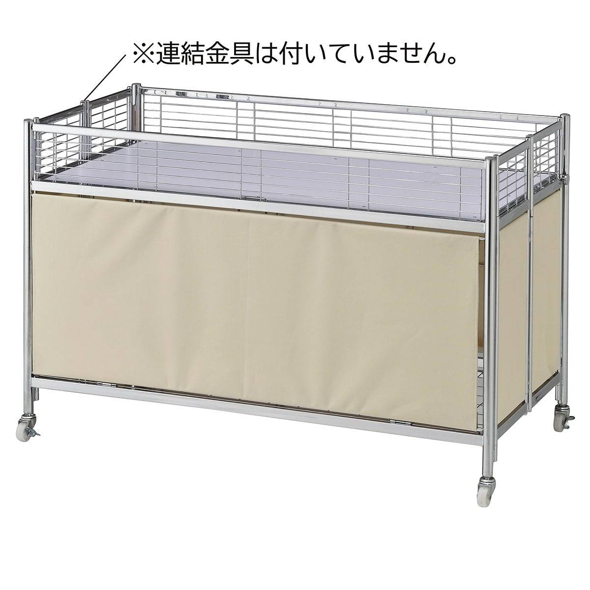 中折れワゴン クロームフレーム 幅120cm〔ストエキオリジナル〕 アイボリーテント