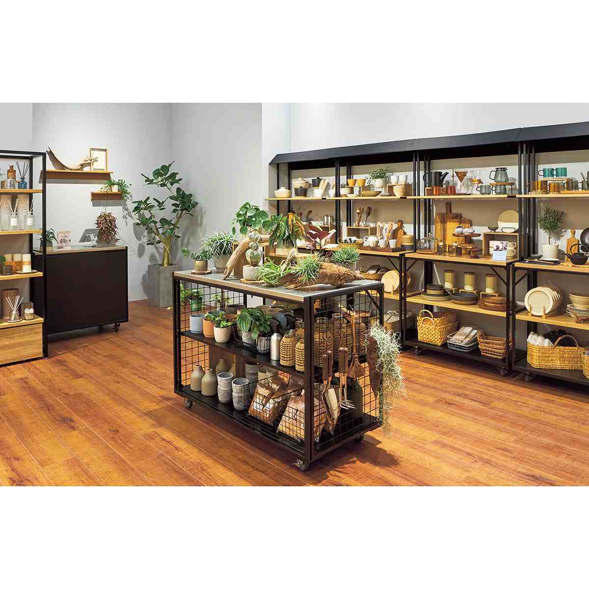 上部フレームブラック用中間棚セット 幅90cm 片面 新型ハコマルシェワゴン 〔ストエキオリジナル〕 木棚ラスティック柄