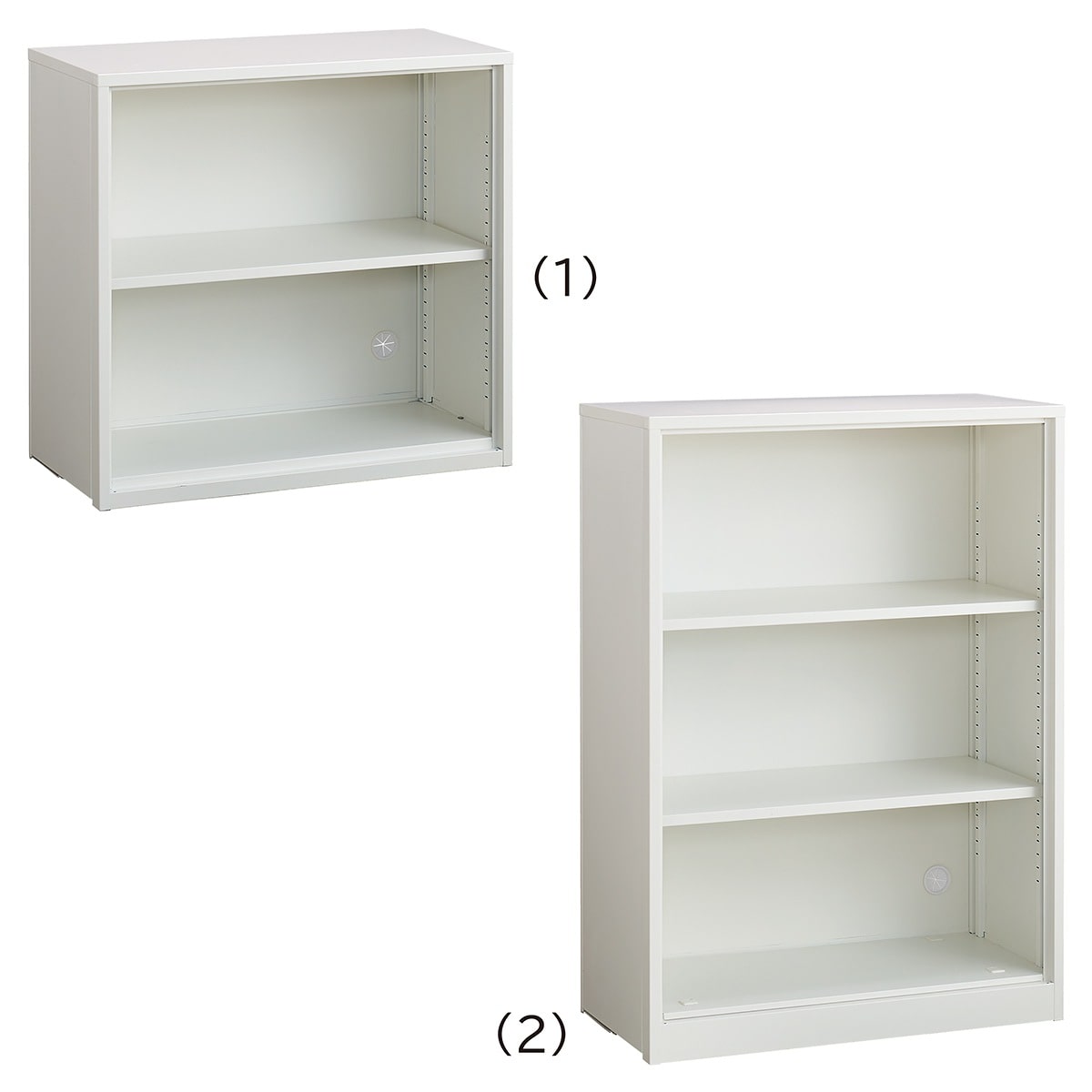 折り畳みスチールキャビネット オープン 幅80×奥行40cm 2段