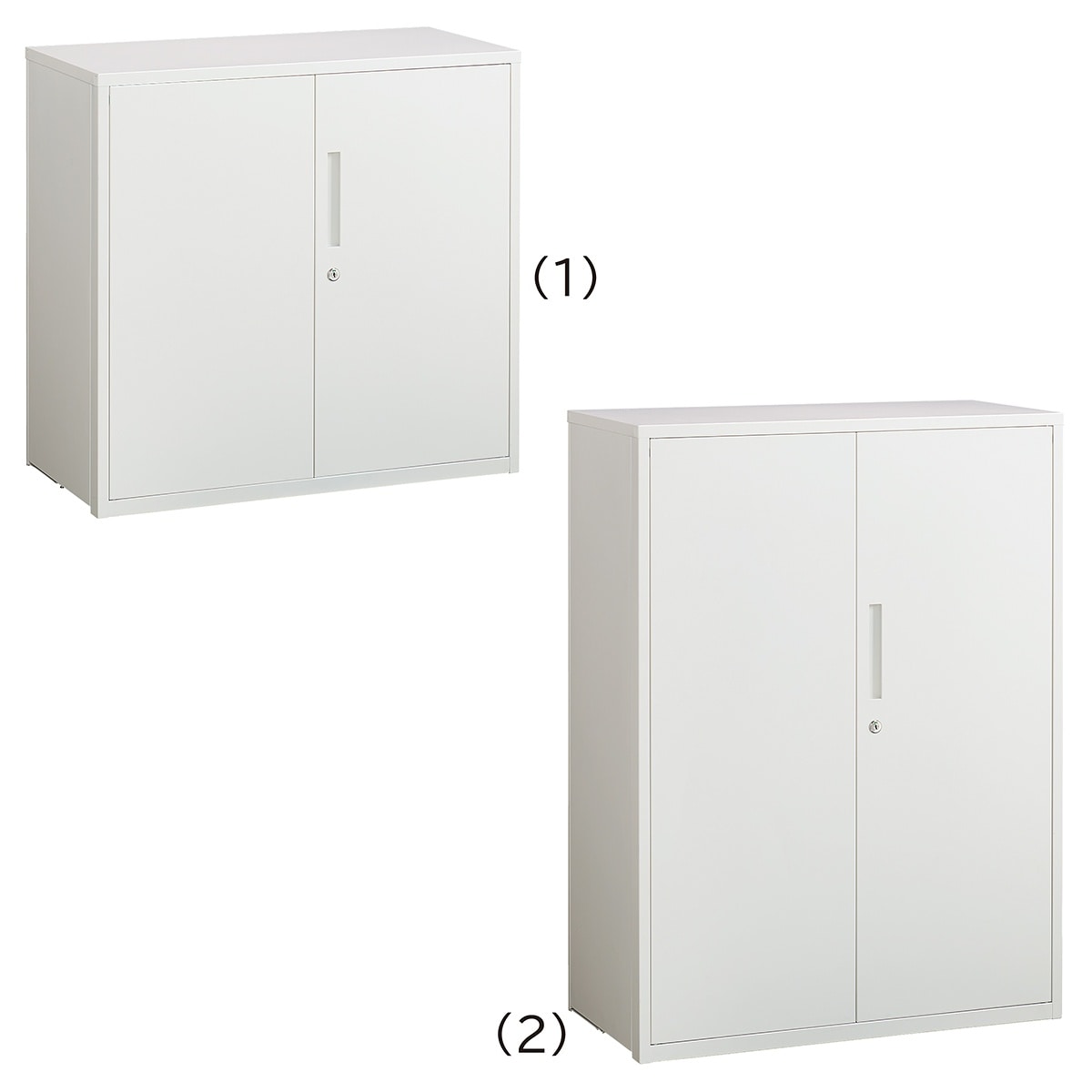 折り畳みスチールキャビネット 両開き 幅80×奥行40cm 2段