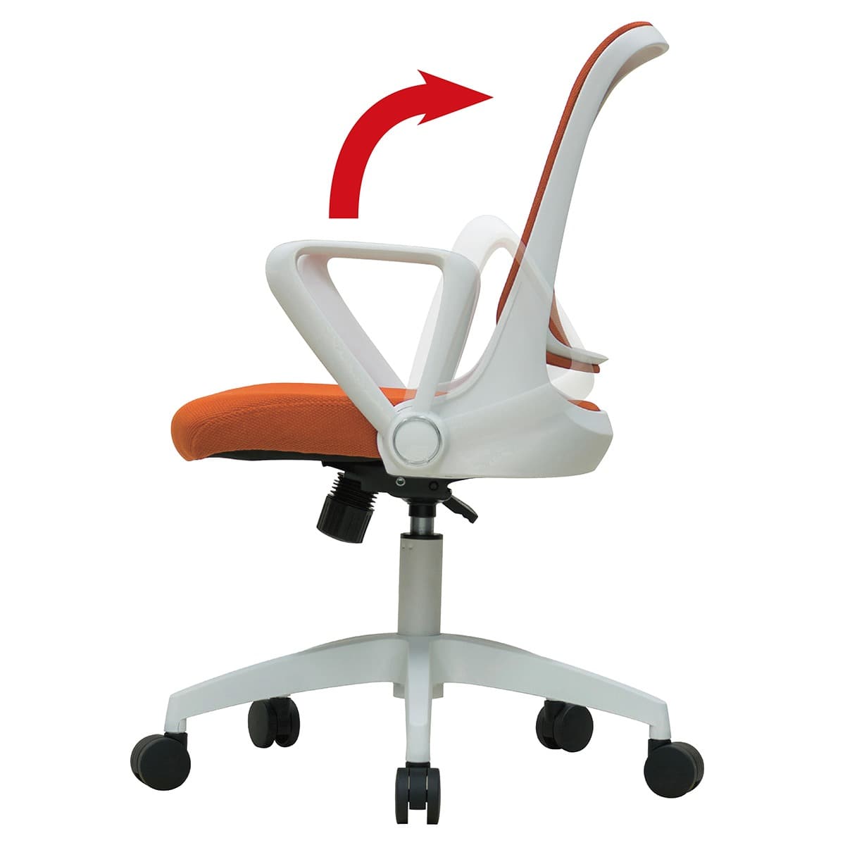 オフィスメッシュチェア ループ肘 ブラック