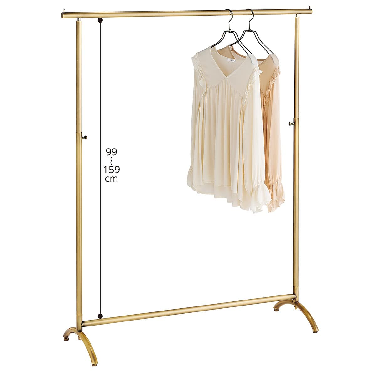 アンティークゴールドハンガーラック アールタイプ〔ストエキオリジナル〕 幅90cmタイプ