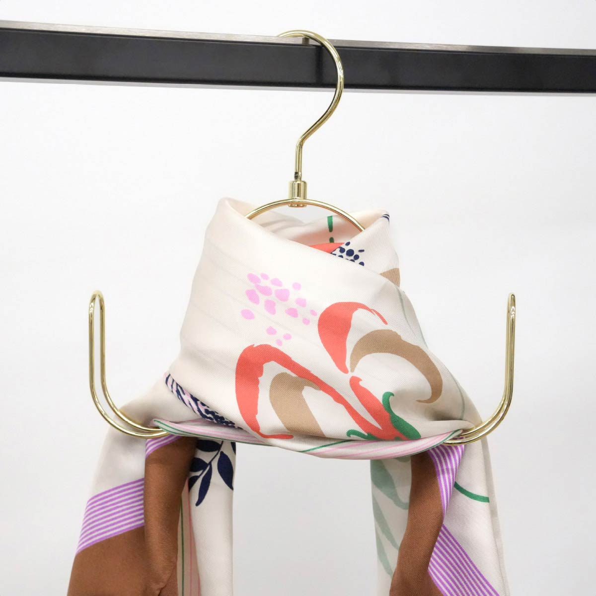 【5個】スカーフ用ハンガー クローム