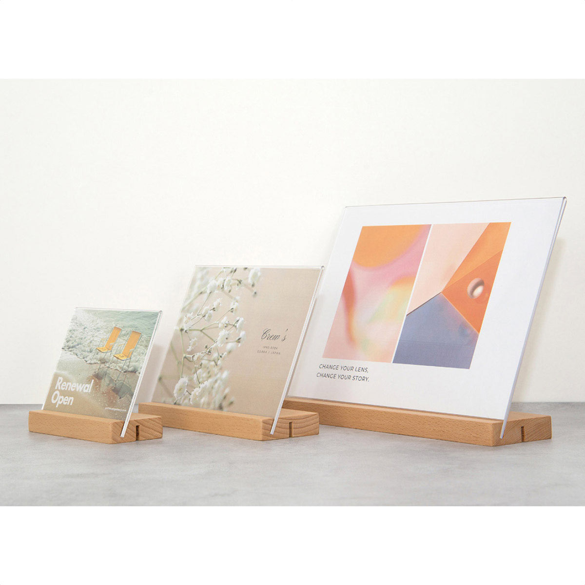 サインホルダー2WAY木製スタンド 横 A6