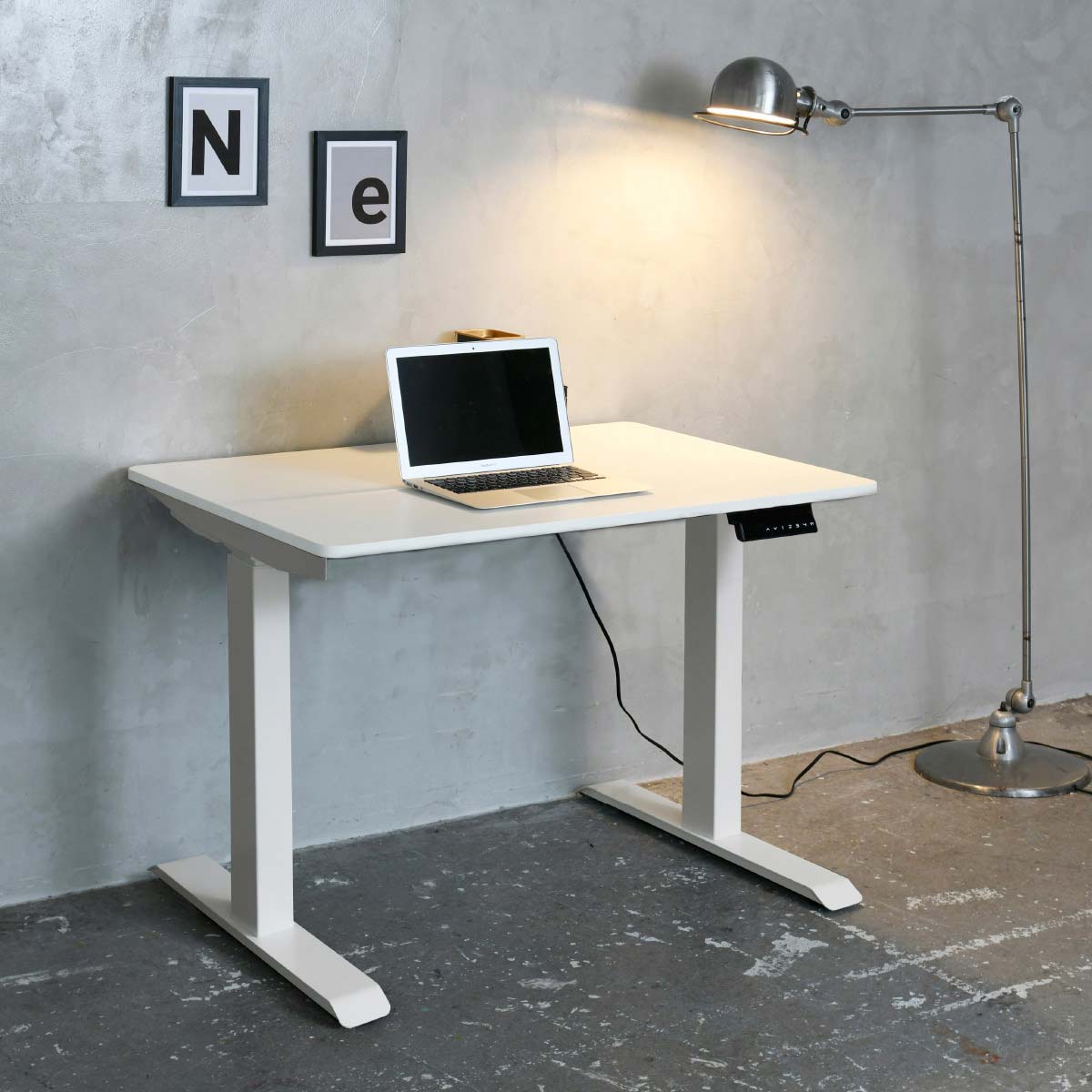 ユニットデスク 昇降脚 白脚 ホワイト天板 幅100cm