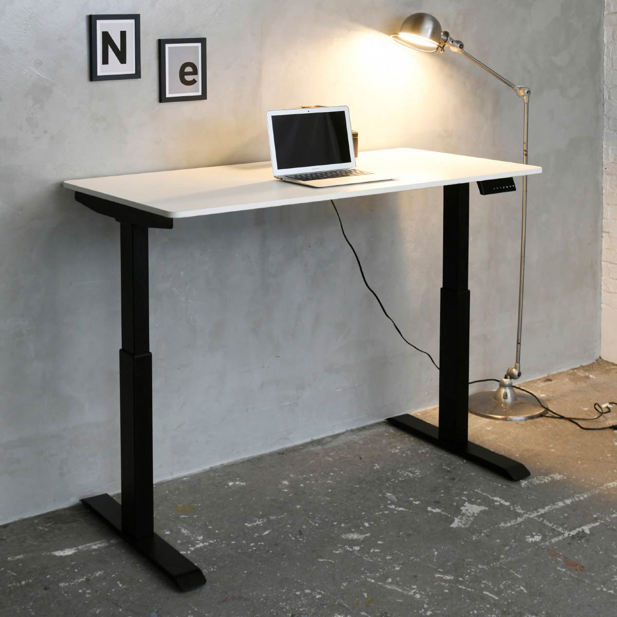 ユニットデスク 昇降脚 黒脚 ホワイト天板 幅100cm