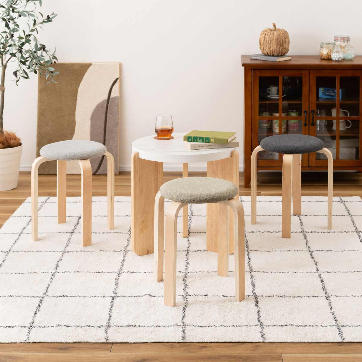 【4脚】スタッキングスツール チャコールグレー