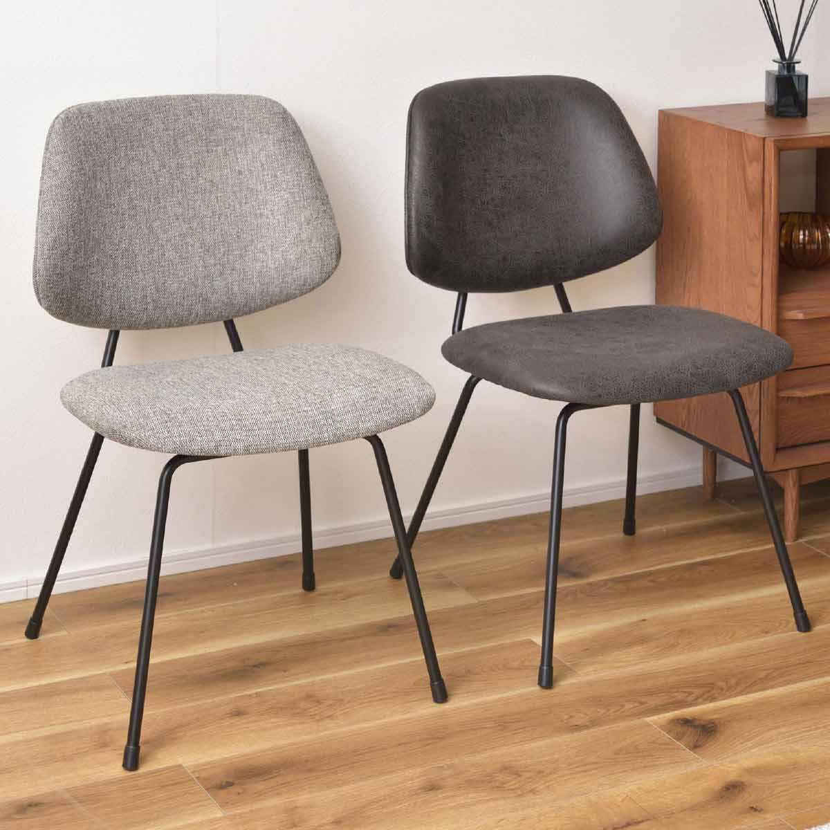 2脚 ダイニングチェア ブラック