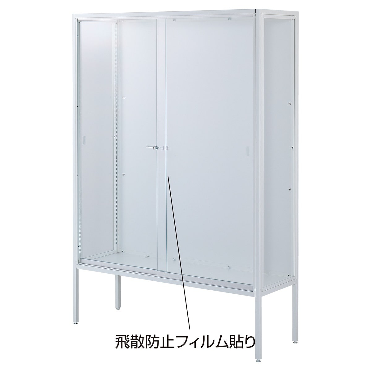 ラテラルショーケース 本体ホワイト 幅120cm パネルホワイト〔ストエキオリジナル〕 高さ150cm