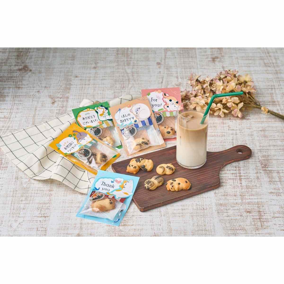 【65個セット】おひるねにゃんこはバタークッキーの香り Thank you