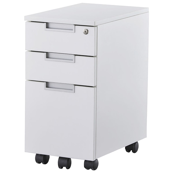 アールエフヤマカワ スチール脚デスク スリムワゴン ホワイト