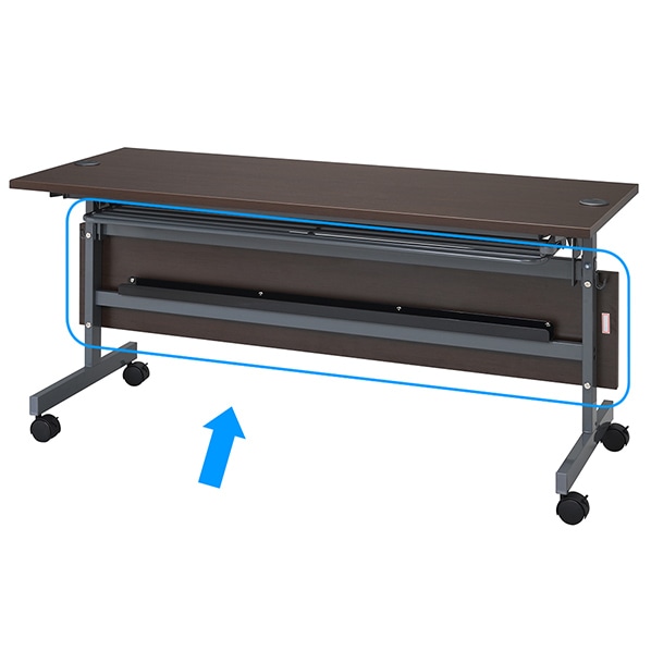 アールエフヤマカワ 配線機能付き フォールディングテーブル 幕板 幅150cm用  ホワイトA