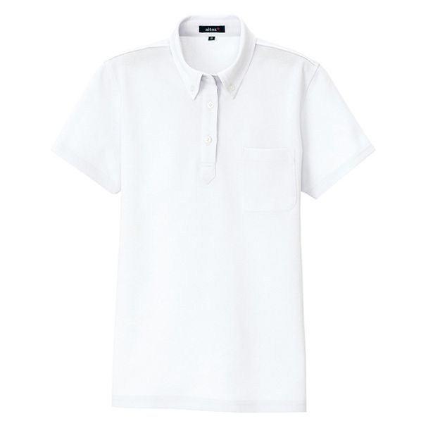 半袖ボタンダウンポロシャツ(男女兼用) ホワイト(アイトス AZ-7617-001 