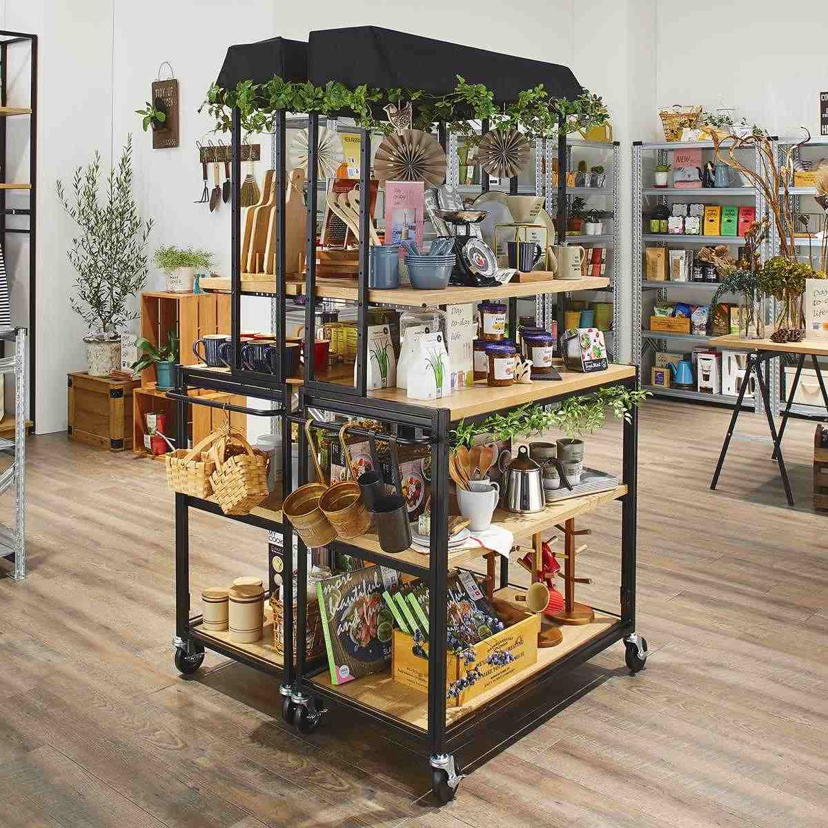 什器セットまるごと購入】新型ハコマルシェワゴンまるごとセット 幅90cm