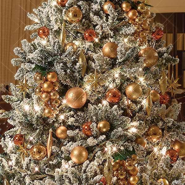 フロストツリーセット ゴールド クリスマスツリー Ledライト付き 通販 ストア エキスプレス