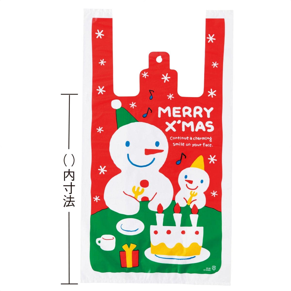 スノーマン レジ袋100枚 18x35(23)x横マチ10cm |クリスマス飾り通販 ストエキ