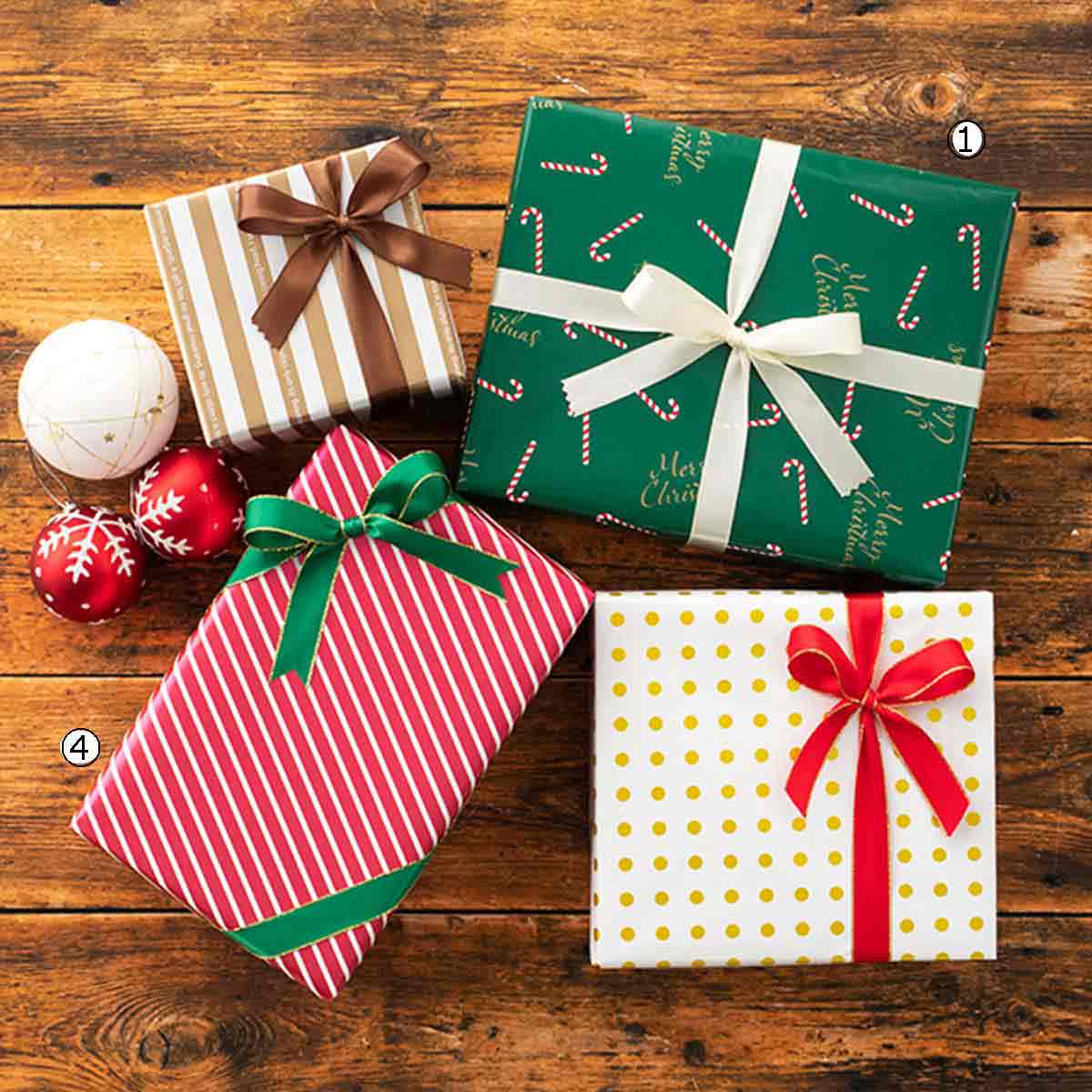 クリスマス 包装紙50枚 半裁 ヒイラギ クリスマス飾り通販 ストエキ