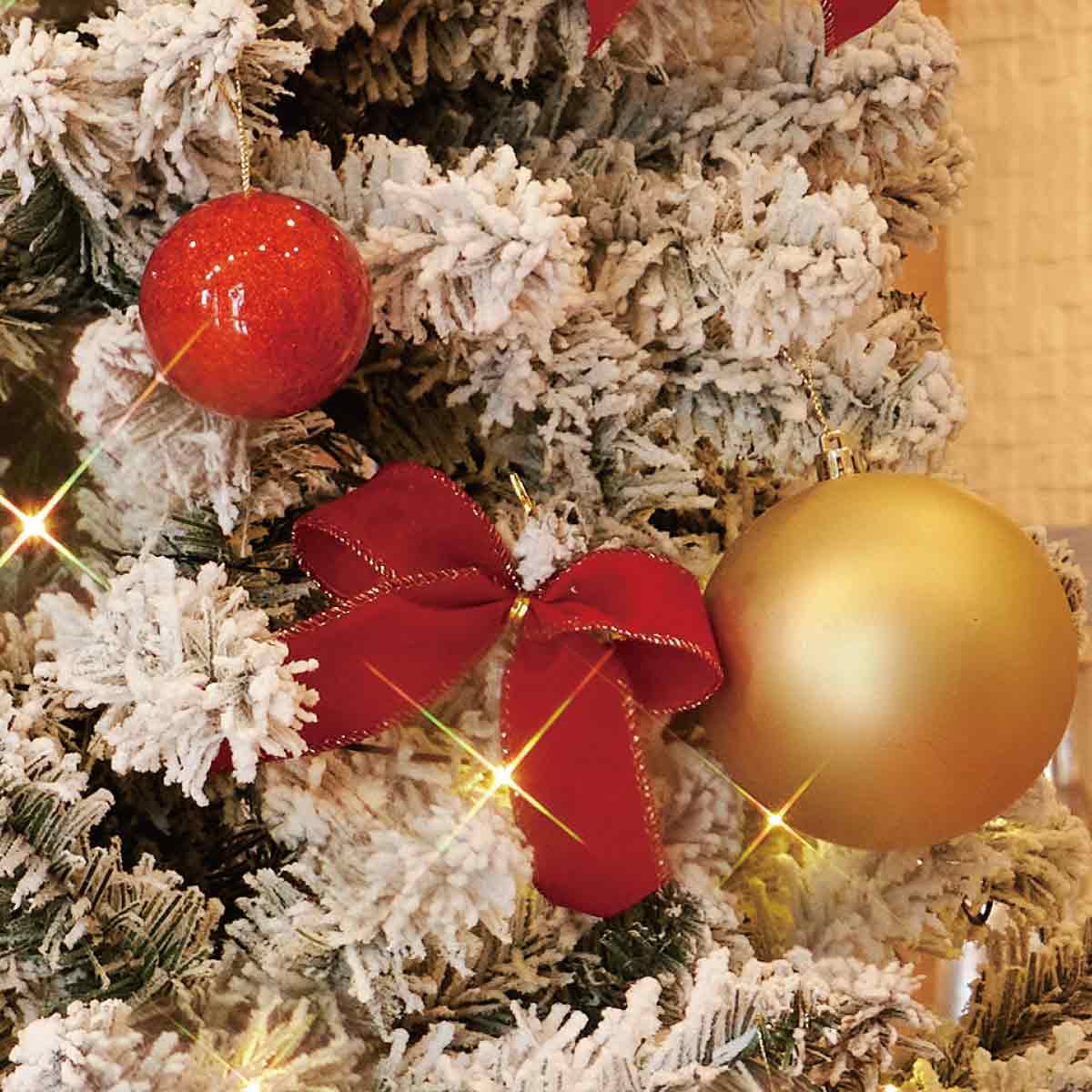 ゴージャスクリスマスツリーセット スノー 180cm/210cm/240cm［ストエキオリジナル］ 高さ180×幅110cm