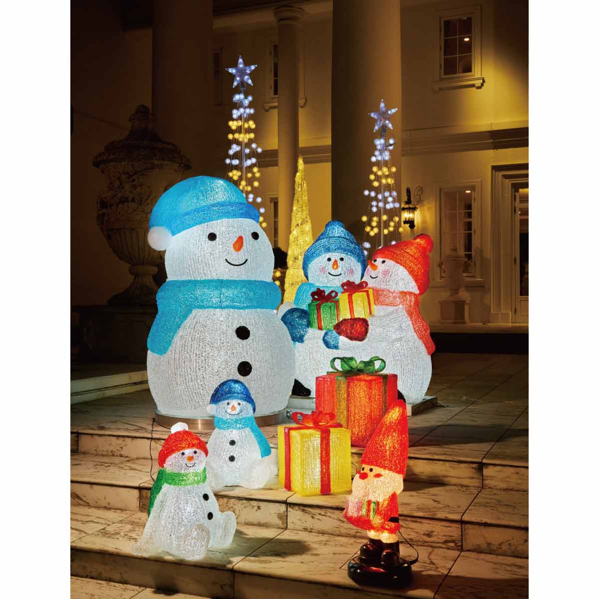 LEDシャイニングタワーライト クリスマスツリーケセランパサラン