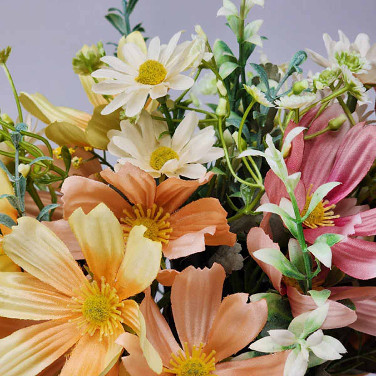 コスモスミックスブーケ32cm(造花) ピーチイエロー