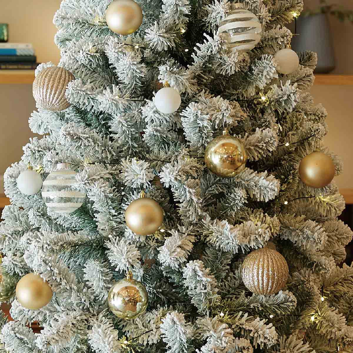 ウッドポットクリスマスツリーセット スノー［ストエキオリジナル］ 高さ150×幅84cm