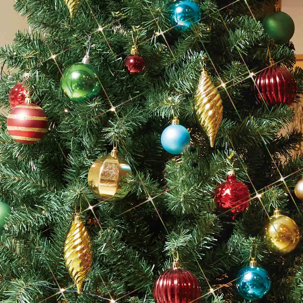 クリスマスツリー ポットツリー 150cm ウッドポットクリスマスツリーセット カラフル高さ150×幅84cm 1