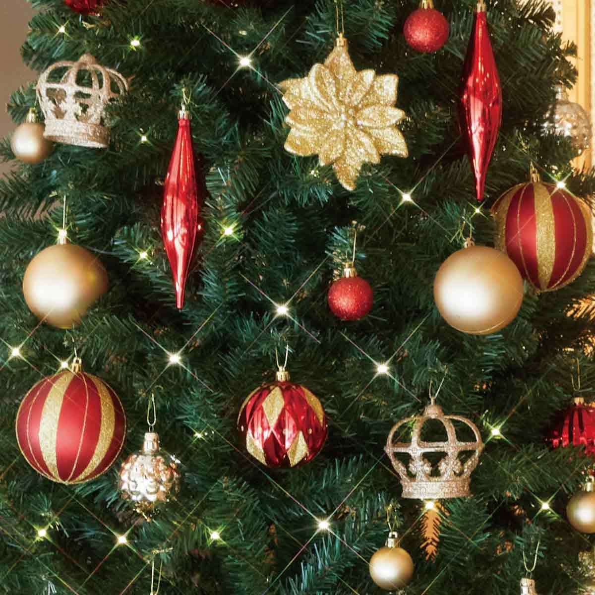 ラグジュアリークリスマスツリーセット レッドゴールド［ストエキオリジナル］ 高さ180×幅100cm