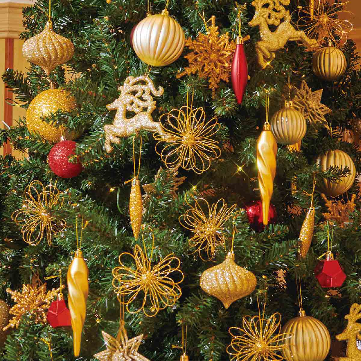 ゴージャスクリスマスツリーセット ゴールド ［ストエキオリジナル］ 高さ180×幅110cm
