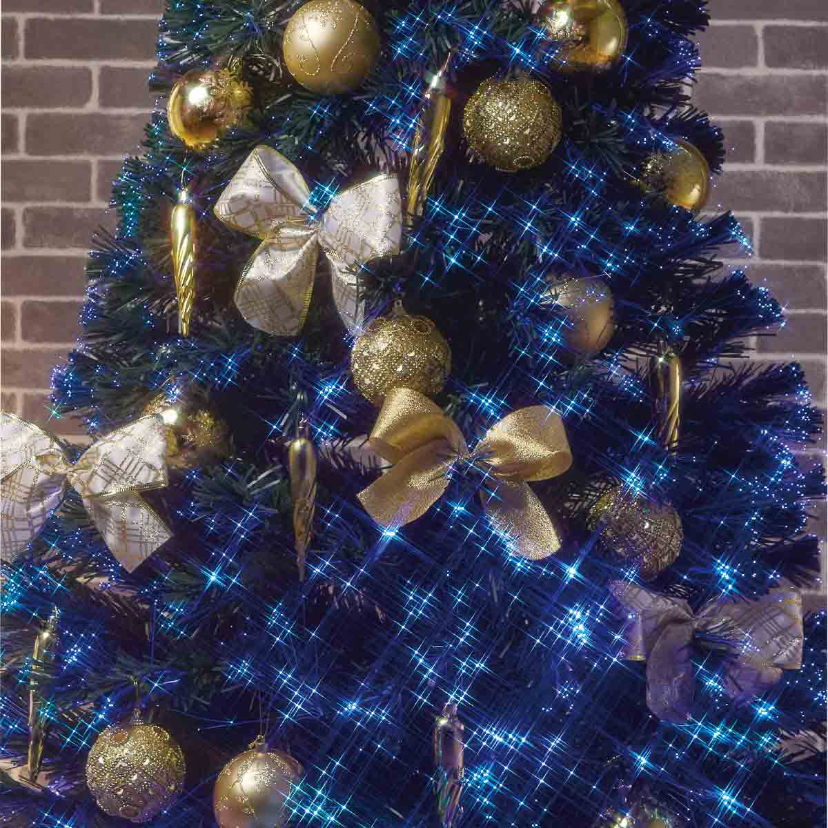 デコレーションファイバーツリーセット ゴールド 高さ150×幅76cm