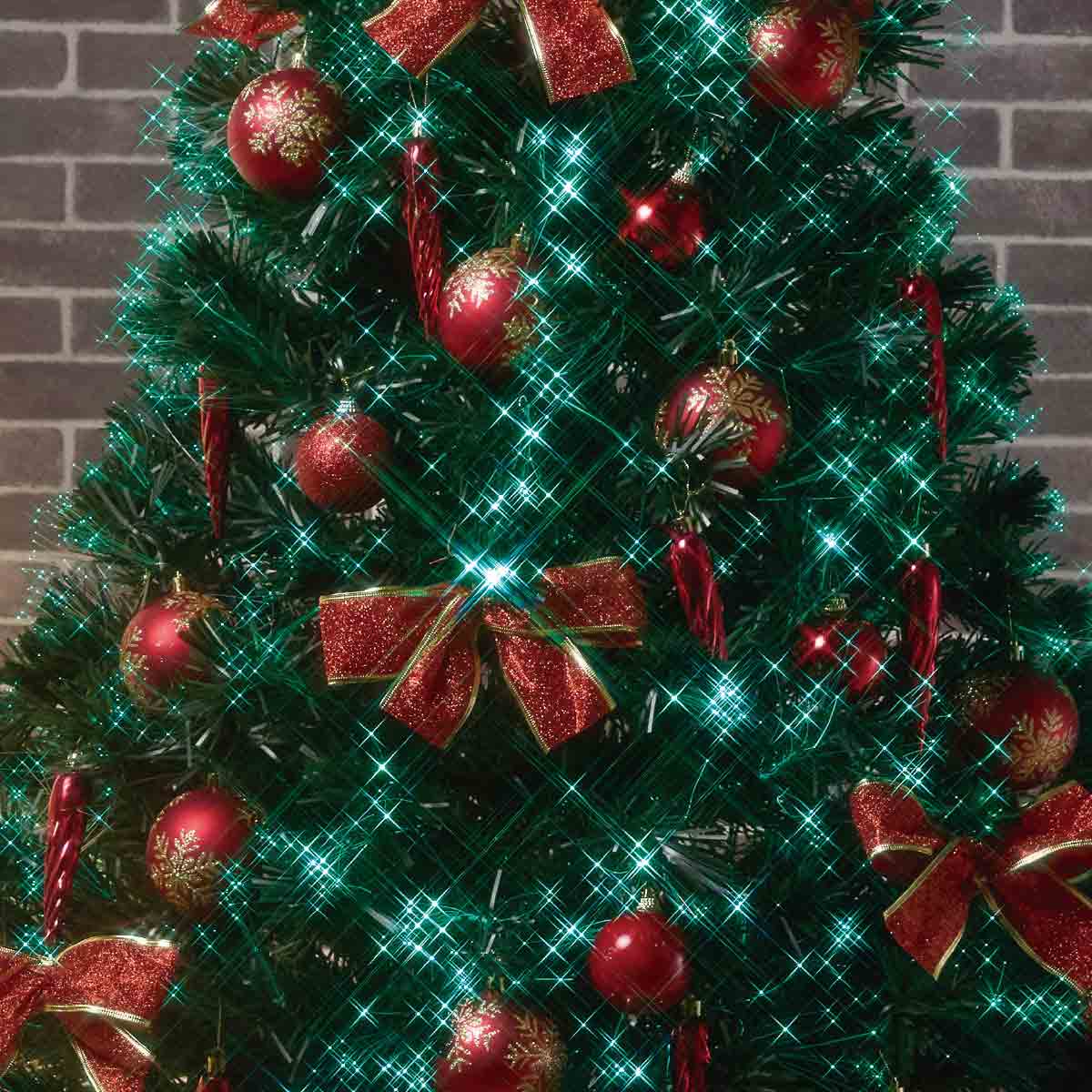 デコレーションファイバーツリーセット レッド 高さ150×幅76cm