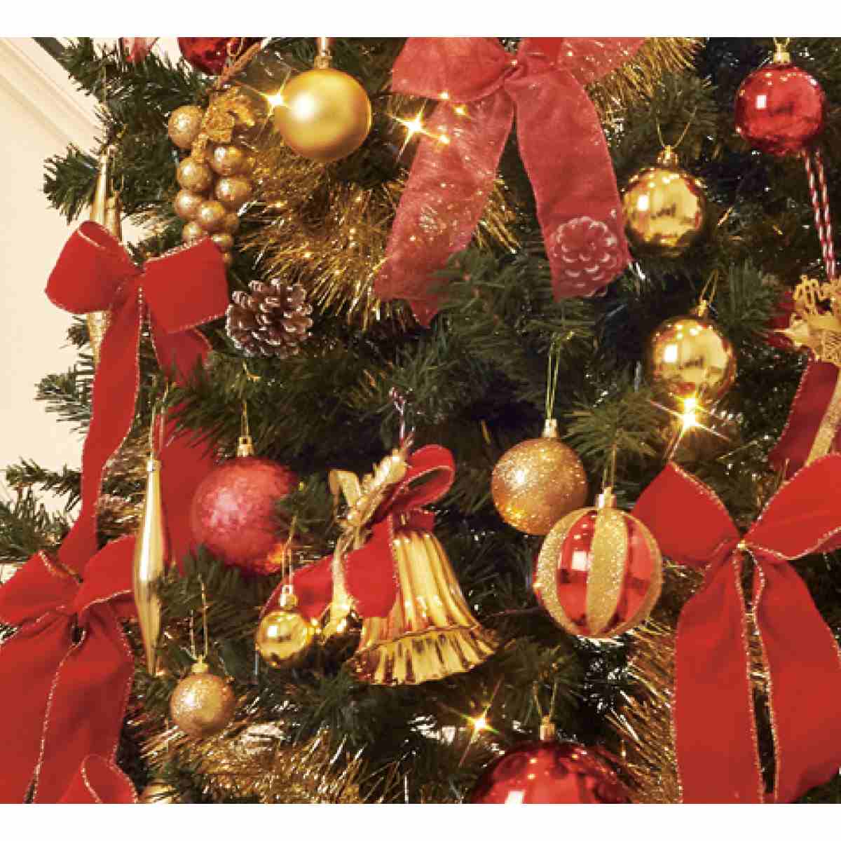 デラックスクリスマスツリーセット レッド［ストエキオリジナル］ 高さ240×幅145cm