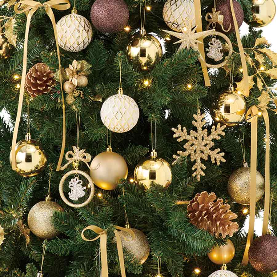 クリスマスツリーセット ホワイトゴールド［ストエキオリジナル］ 高さ150×幅100cm
