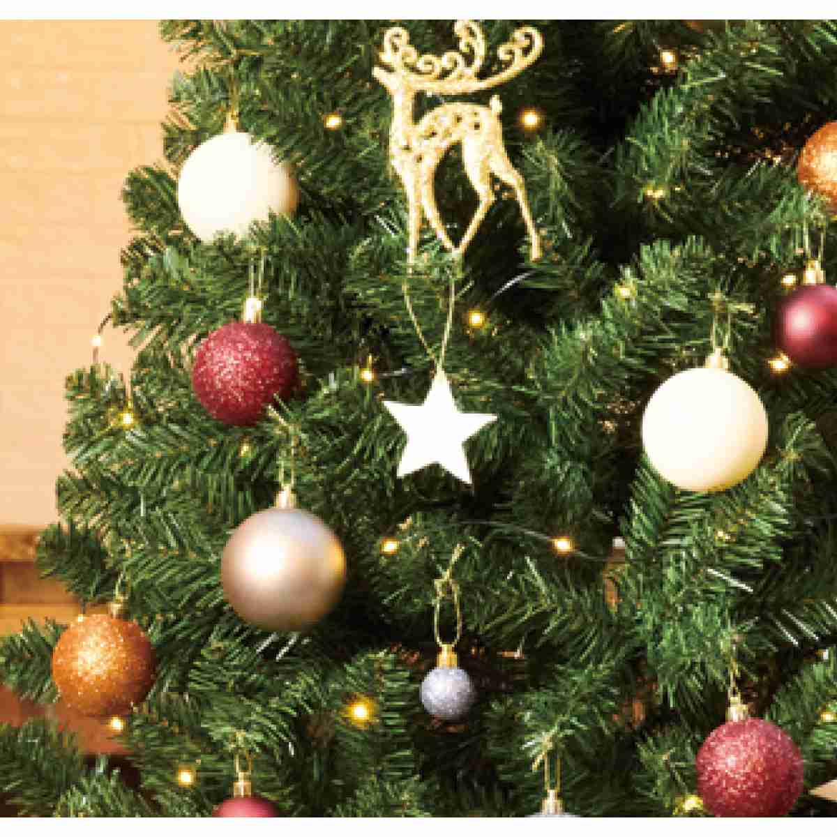 木製ポット付き クリスマスツリーセット ノルディックグロー［ストエキオリジナル］ 高さ150×幅84cm