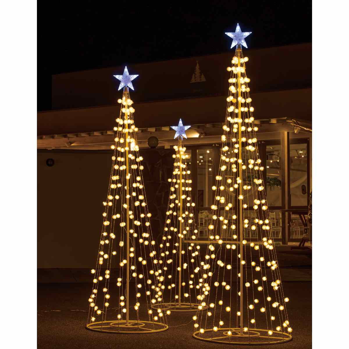 LEDタワークリスマスツリーケサランパサラン ゴールド 高さ180cm