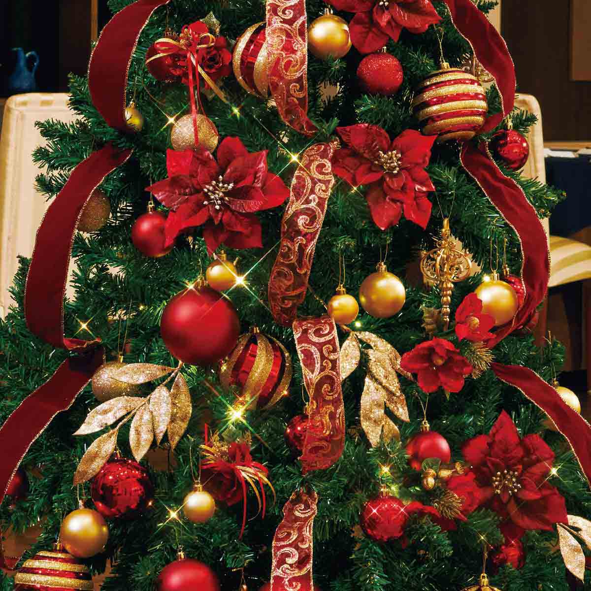 クリスマスツリーセット クリスマスレッド ［ストエキオリジナル］ 高さ150cm