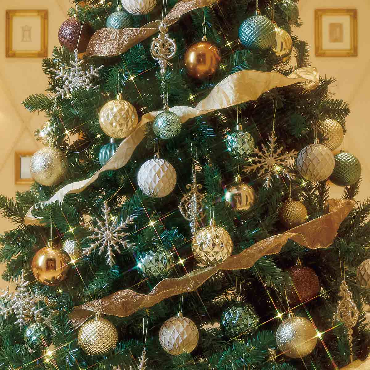 クリスマスツリーセット ゴールドグリーン［ストエキオリジナル］ 高さ150cm