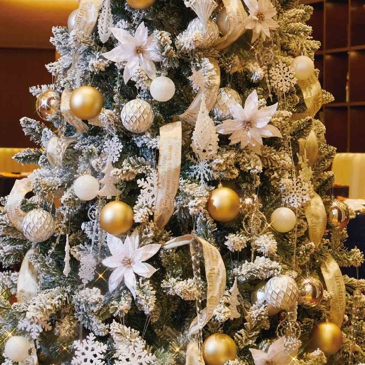 クリスマスツリーセット ホワイトゴールド ［ストエキオリジナル］ 高さ150×幅100cm