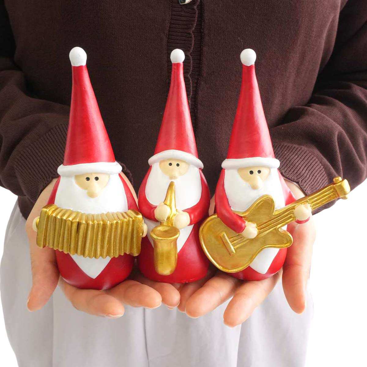 ミュージカルサンタスタンド高さ15cm サックス