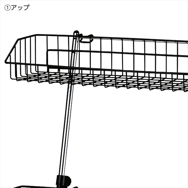 2段ワゴン ブラック幅60cm