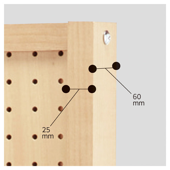 両面有孔ボードスタンド シナ〔ストエキオリジナル〕 幅45cm
