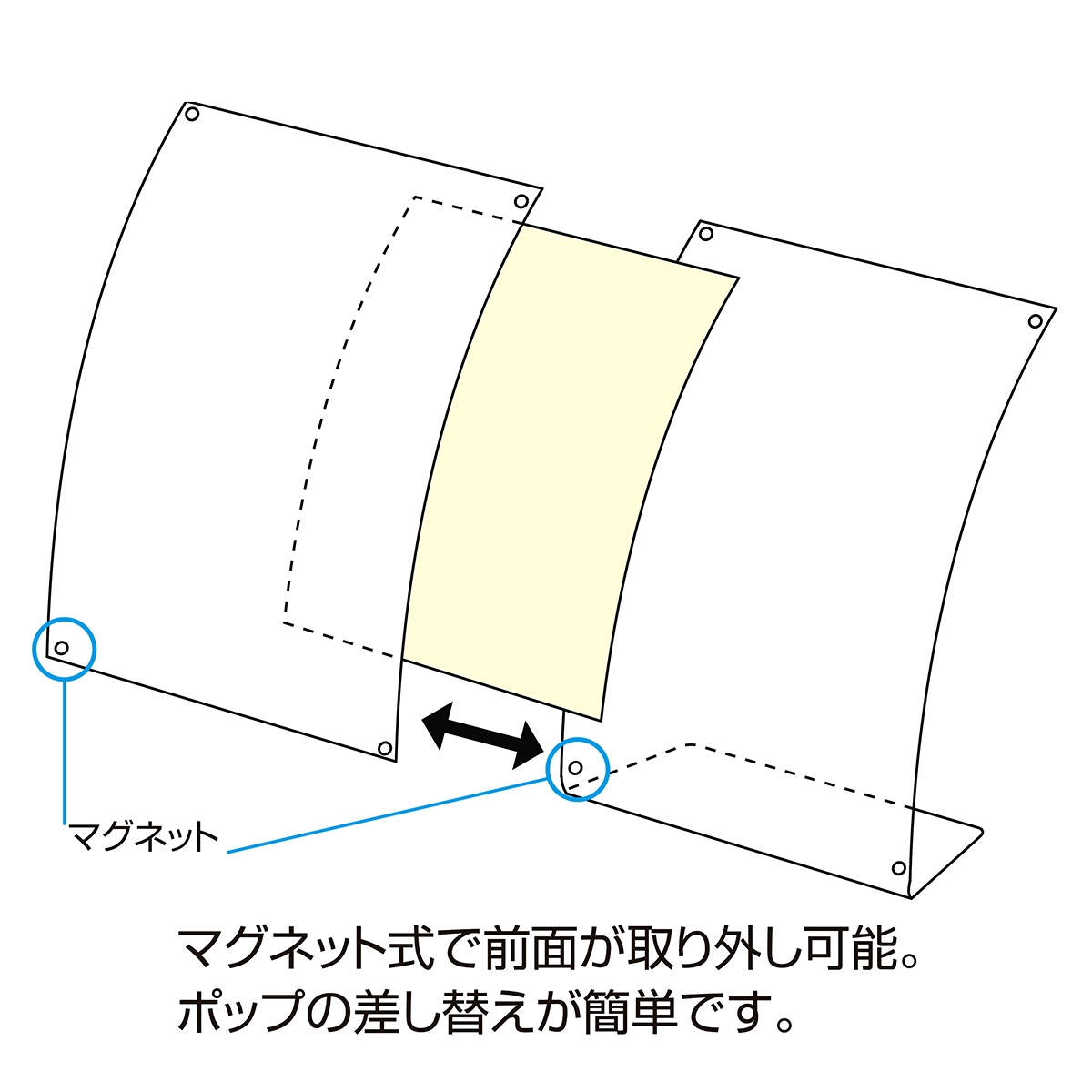 マグネット曲面サインホルダー