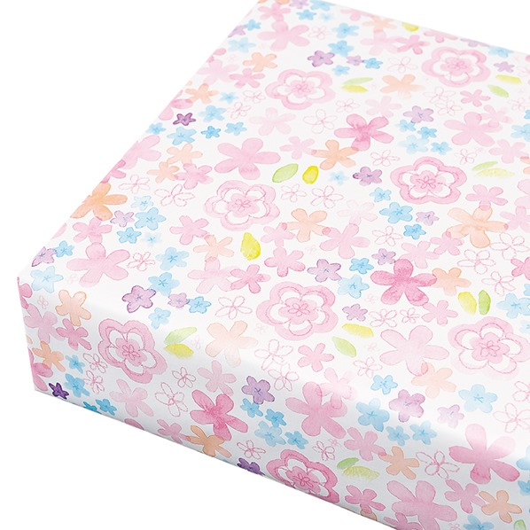 ヘッズ 包装紙 ウォーターカラーフラワー パステル 半裁 ウォーターカラーフラワー