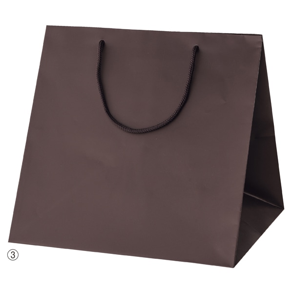HEIKO マットPP貼りブライトバッグ ブラウン 手提紙袋 幅23×奥行20×高さ23cm