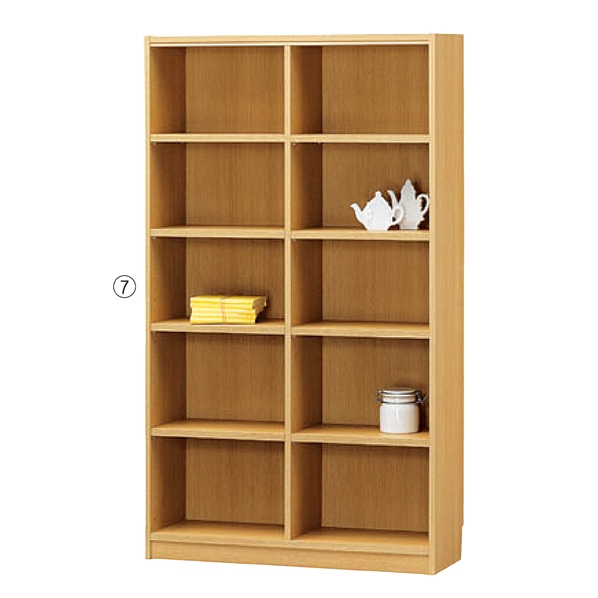 木製収納オープンラック ナチュラル 幅87×高さ180cm