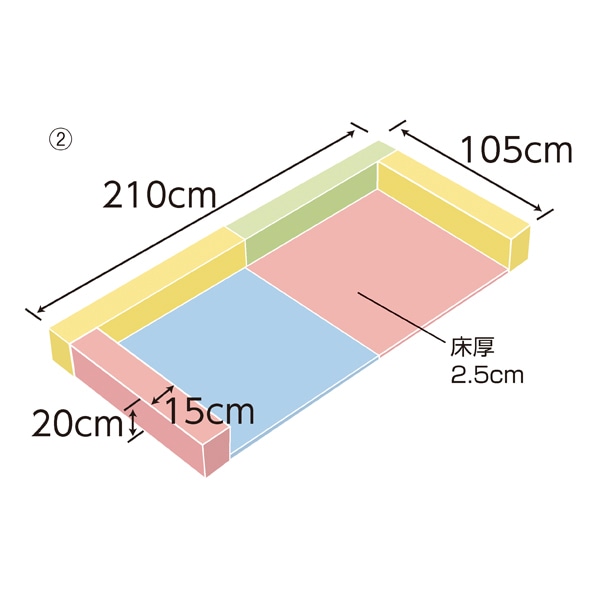 ハイグレードキッズコーナー パステル 半畳サイズ