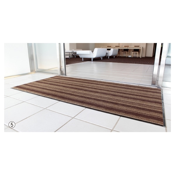 テラモト 屋内用マット アーバンライン 小 ブラウン 600×900mm