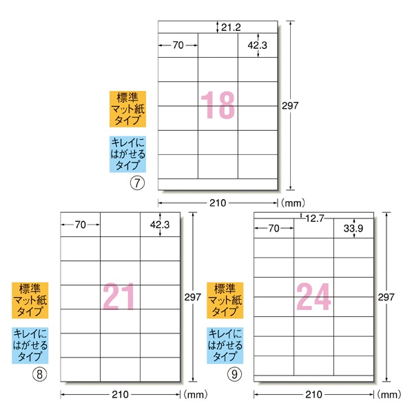 エーワン ラベルシール 標準・マット紙タイプ 65面角丸 38.1×21.2