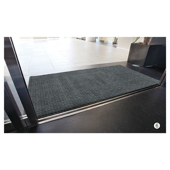 テラモト 雨天用マット ネオレインマット 屋内用 中 グレー 900×1500mm